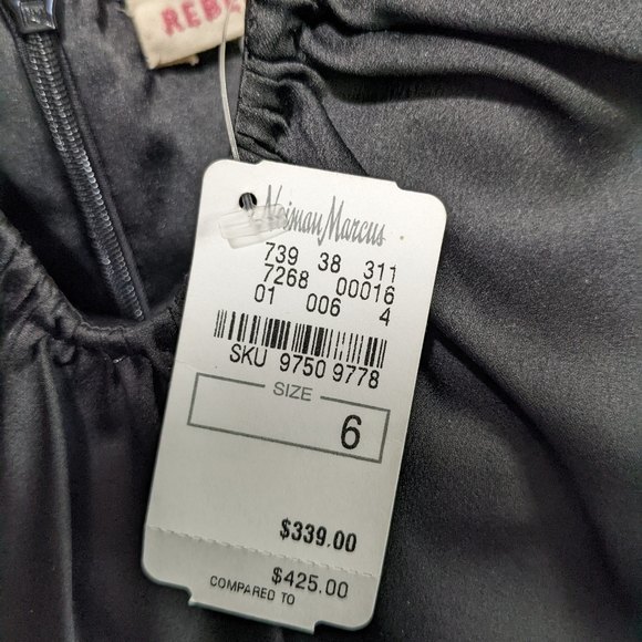 Rebecca Taylor dress tiered short semi black lbd formal fringe sz 6 - Picture 6 of 6